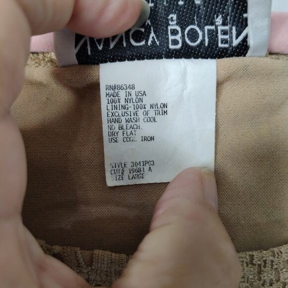 Nancy Bolen City Girl Petite Lace Vintage Tank Top Shirt Beige Large Y2K Boho - Picture 8 of 12